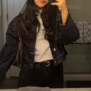 Princess Polly HUGHES JACKET DARK WASH DENIM